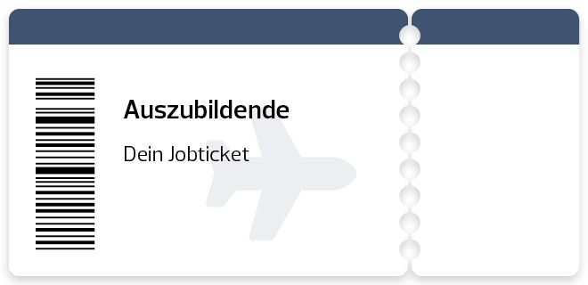 Grafik Auszubildende in Form eines Flugtickets