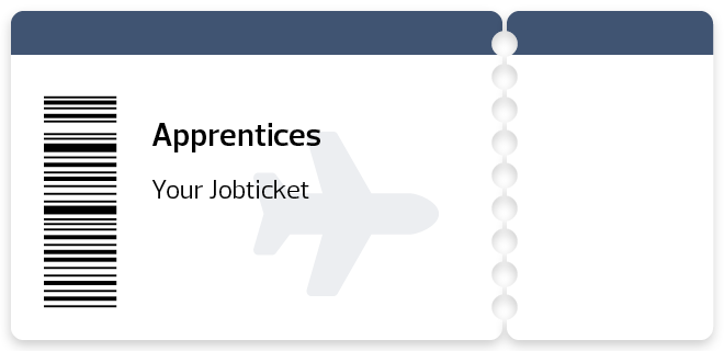 Grafik Apprentices als Flugticket