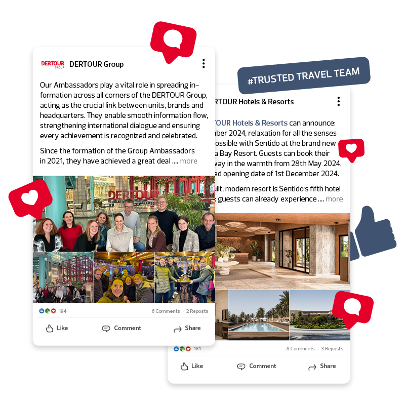 Screenshots Linked in DERTOUR Group